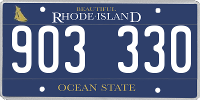 RI license plate 903330