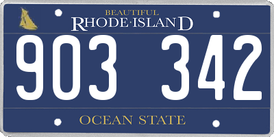 RI license plate 903342