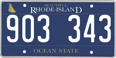 RI license plate 903343