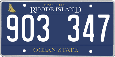 RI license plate 903347