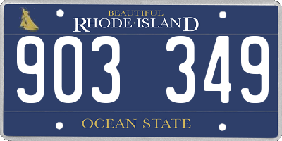 RI license plate 903349