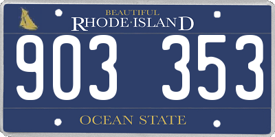 RI license plate 903353