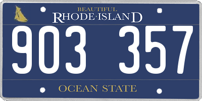 RI license plate 903357