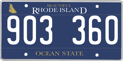 RI license plate 903360
