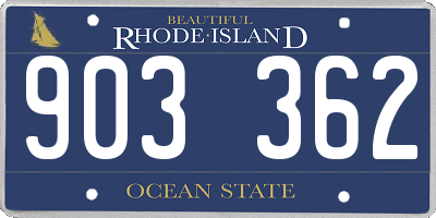 RI license plate 903362