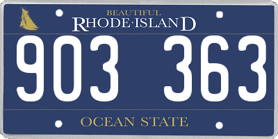 RI license plate 903363