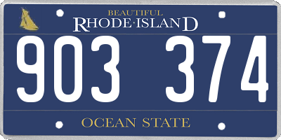 RI license plate 903374