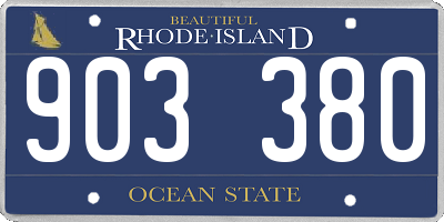 RI license plate 903380