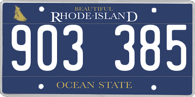 RI license plate 903385