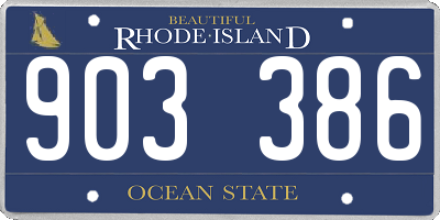 RI license plate 903386
