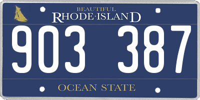RI license plate 903387