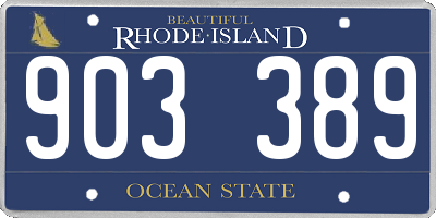 RI license plate 903389