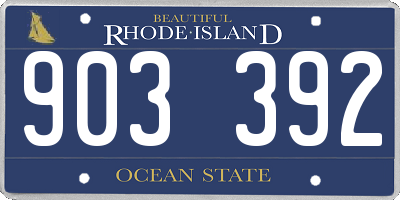 RI license plate 903392
