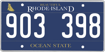 RI license plate 903398