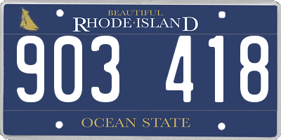 RI license plate 903418
