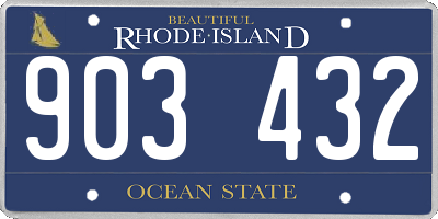 RI license plate 903432