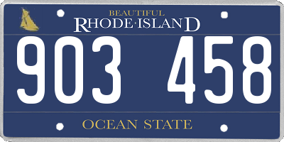 RI license plate 903458