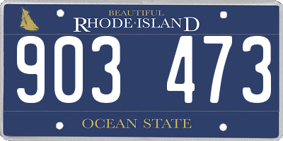 RI license plate 903473