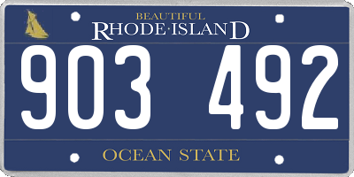 RI license plate 903492