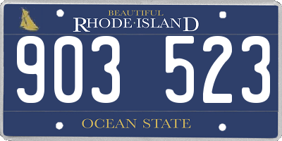 RI license plate 903523