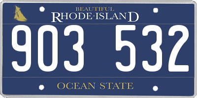 RI license plate 903532