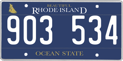 RI license plate 903534