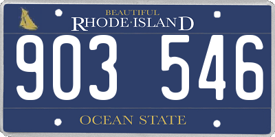 RI license plate 903546
