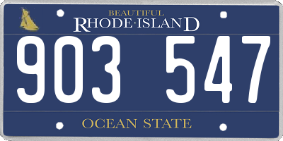 RI license plate 903547