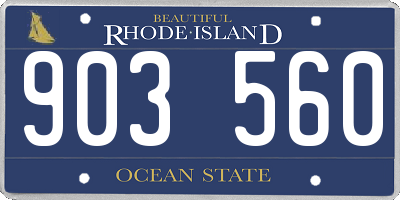 RI license plate 903560