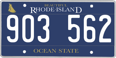 RI license plate 903562