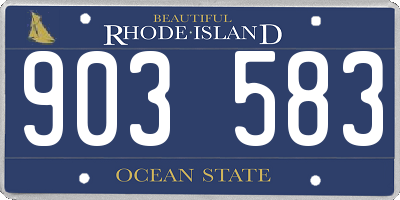 RI license plate 903583