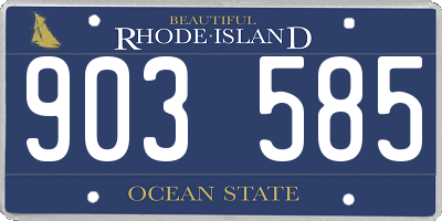 RI license plate 903585
