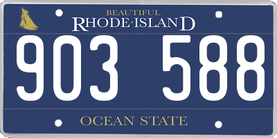 RI license plate 903588
