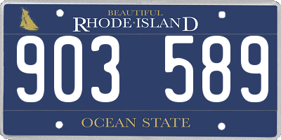 RI license plate 903589