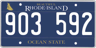 RI license plate 903592