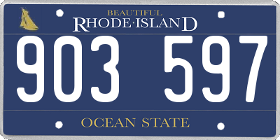 RI license plate 903597