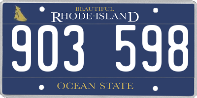 RI license plate 903598