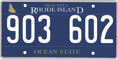RI license plate 903602