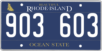 RI license plate 903603