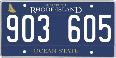 RI license plate 903605
