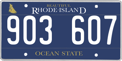 RI license plate 903607