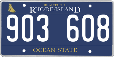 RI license plate 903608