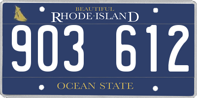 RI license plate 903612
