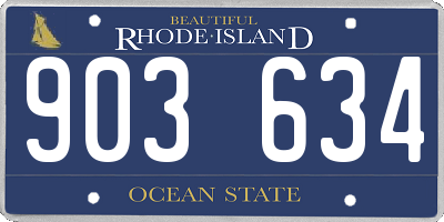 RI license plate 903634