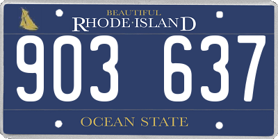 RI license plate 903637