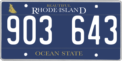 RI license plate 903643