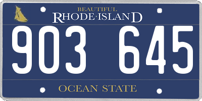 RI license plate 903645