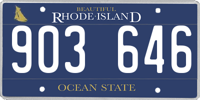 RI license plate 903646
