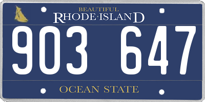 RI license plate 903647