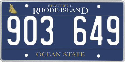 RI license plate 903649